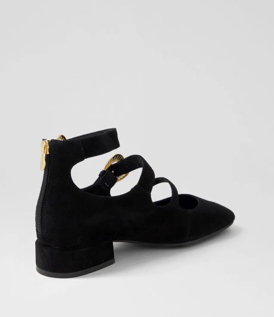 Voslo Black Suede Heels