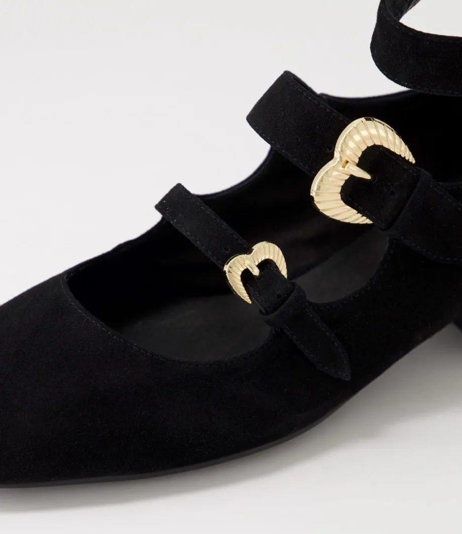 Voslo Black Suede Heels