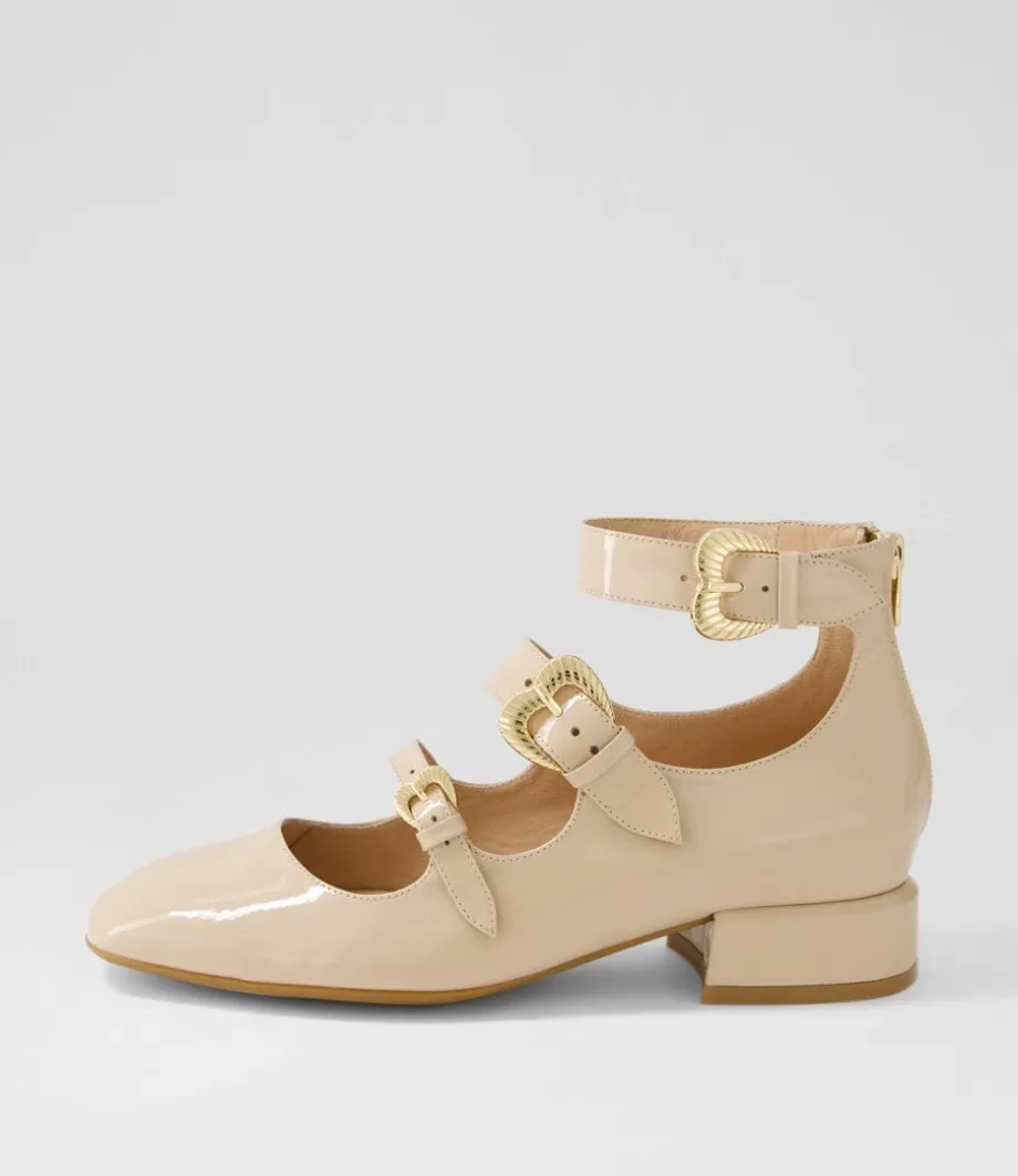 Voslo Latte Patent Leather Heels