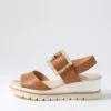 Wacie Dark Tan Leather Sandals