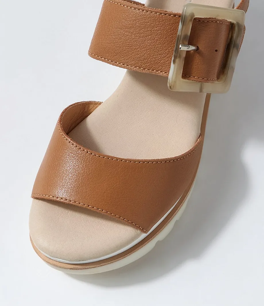 Wacie Dark Tan Leather Sandals