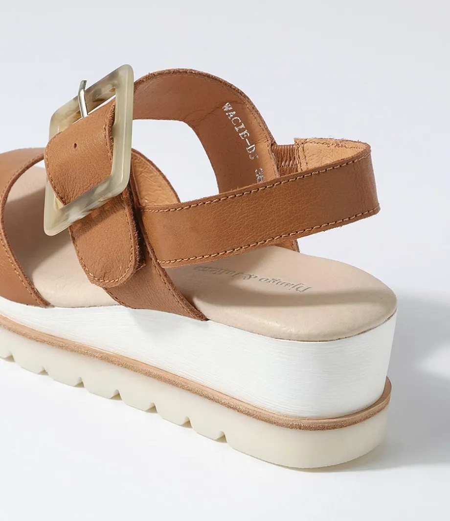 Wacie Dark Tan Leather Sandals