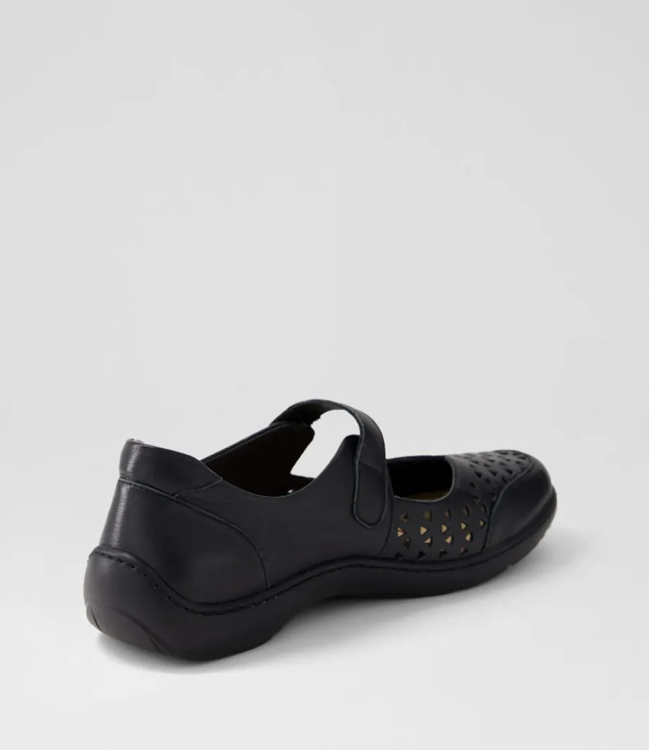 Wardela Xf Black Leather Flat Shoes