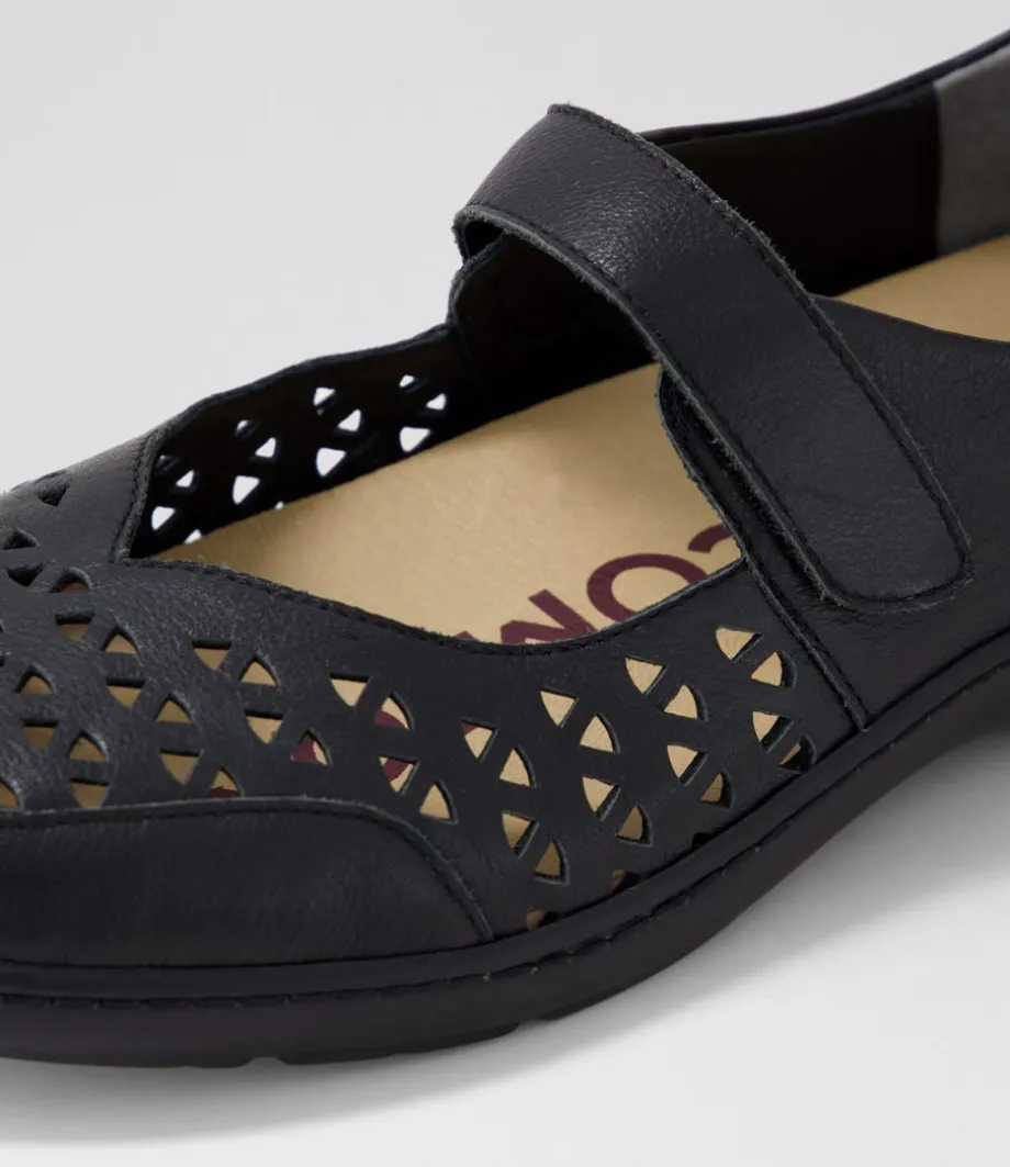 Wardela Xf Black Leather Flat Shoes