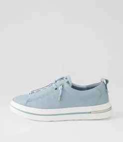 Wattel Denim White Leather Sneakers