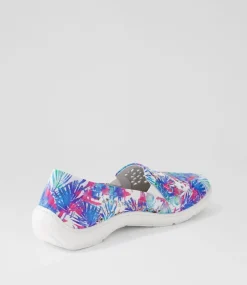 Wavada Xf Blue Palms White Leather Loafers