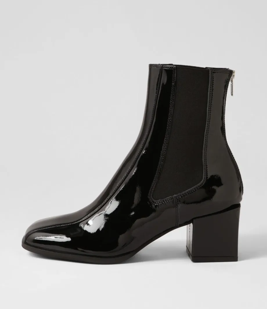 Werdy Black Patent Leather Chelsea Boots