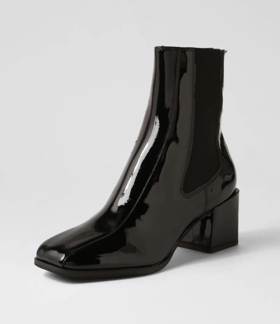 Werdy Black Patent Leather Chelsea Boots