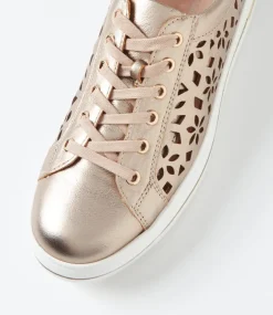 Wim Champagne White Leather Sneakers