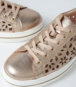 Wim Champagne White Leather Sneakers