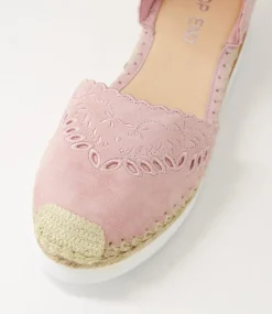 Witteny Mushroom Tan Suede Leather Espadrilles