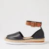 Wolver Black Tan Leather Espadrilles