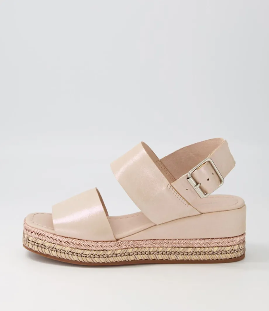 Xabbie Rose Shimmer Leather Espadrilles