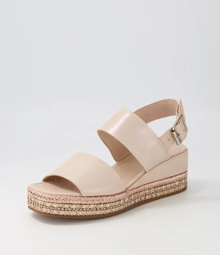 Xabbie Rose Shimmer Leather Espadrilles