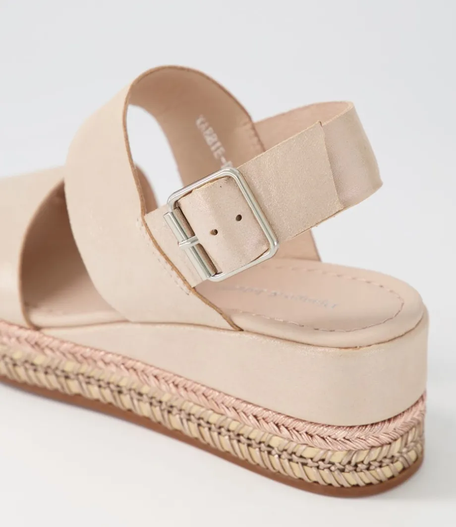 Xabbie Rose Shimmer Leather Espadrilles
