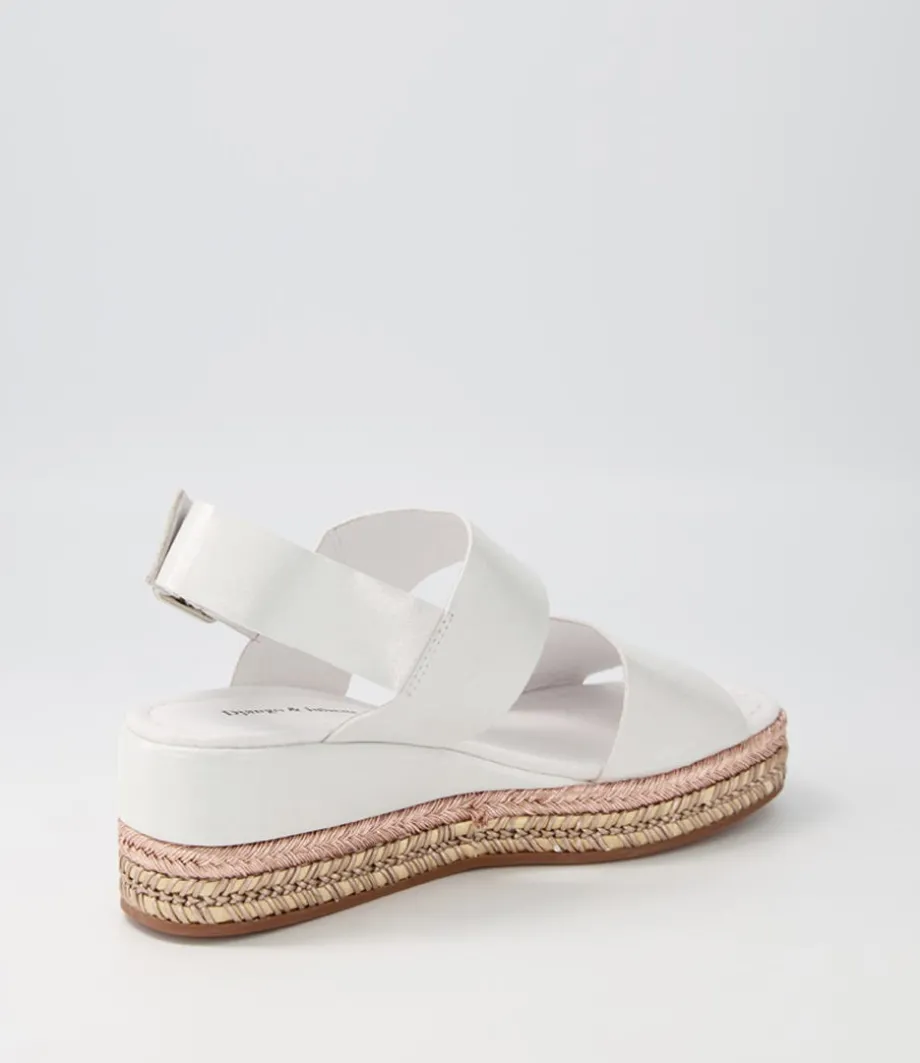 Xabbie White Shimmer Leather Espadrilles