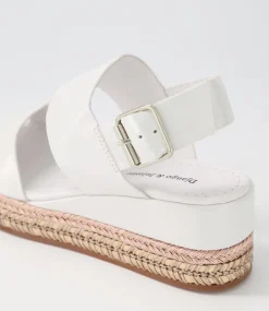 Xabbie White Shimmer Leather Espadrilles