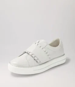 Yabell Silver Shimmer Leather Sneakers