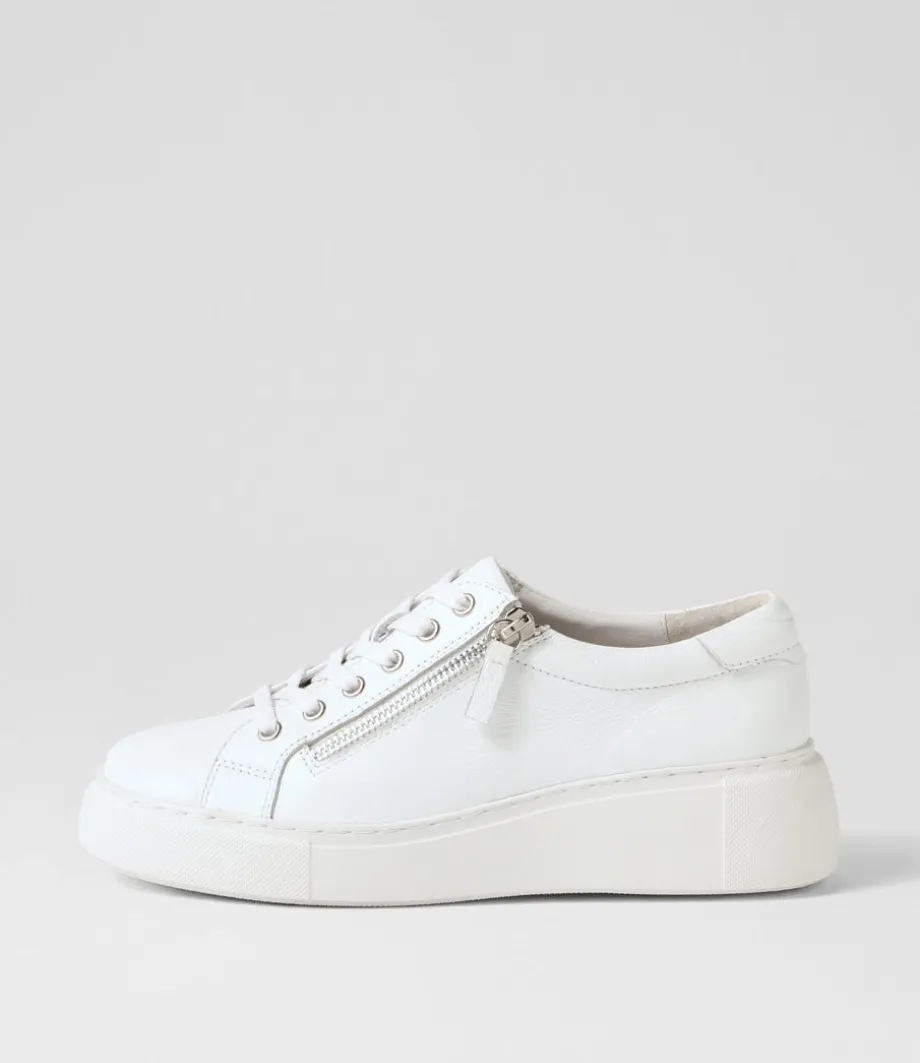 Yanji White Leather Sneakers