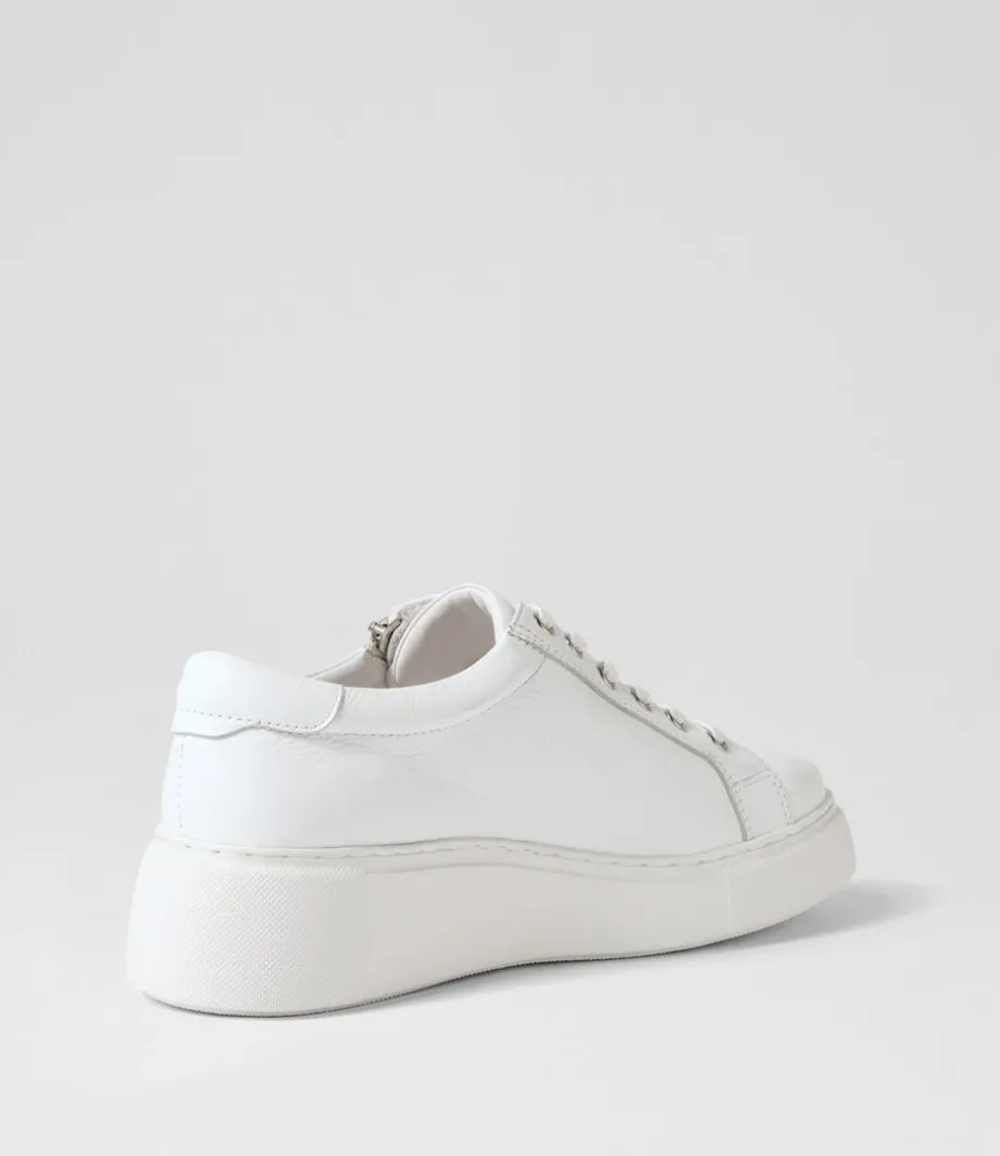 Yanji White Leather Sneakers