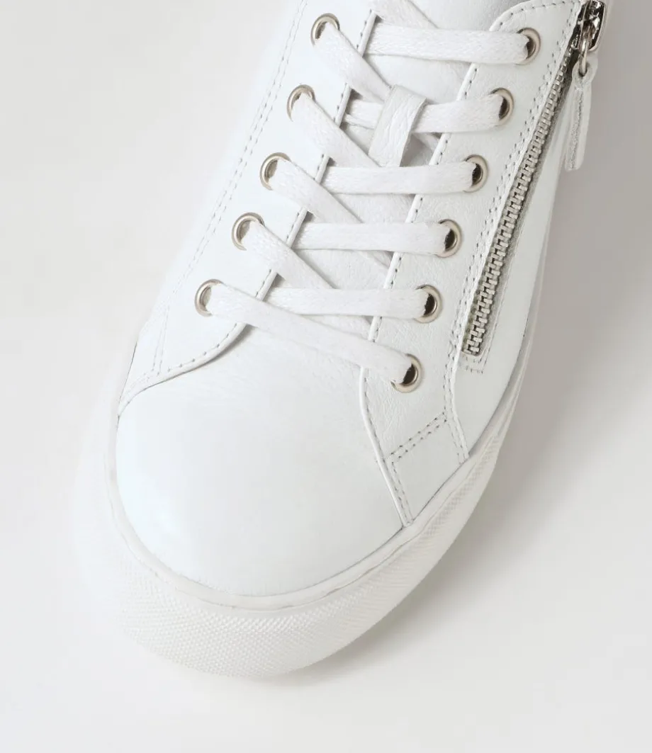 Yanji White Leather Sneakers