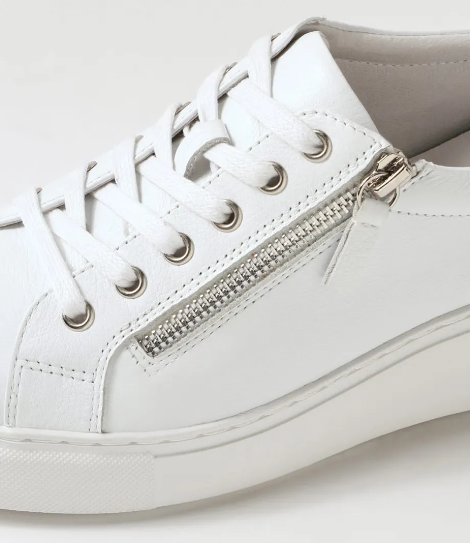 Yanji White Leather Sneakers