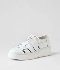Yao White Leather Sneakers