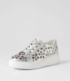 Yarry Silver White Leather Sneakers