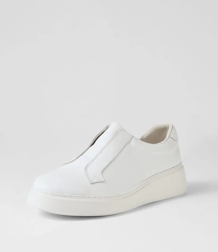 Yiara White Leather Sneakers