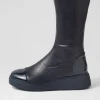 Yiggy Navy Patent Stretch Calf Boots