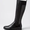 Youss Black Leather Knee High Boots