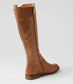 Youss Dark Tan Leather Knee High Boots
