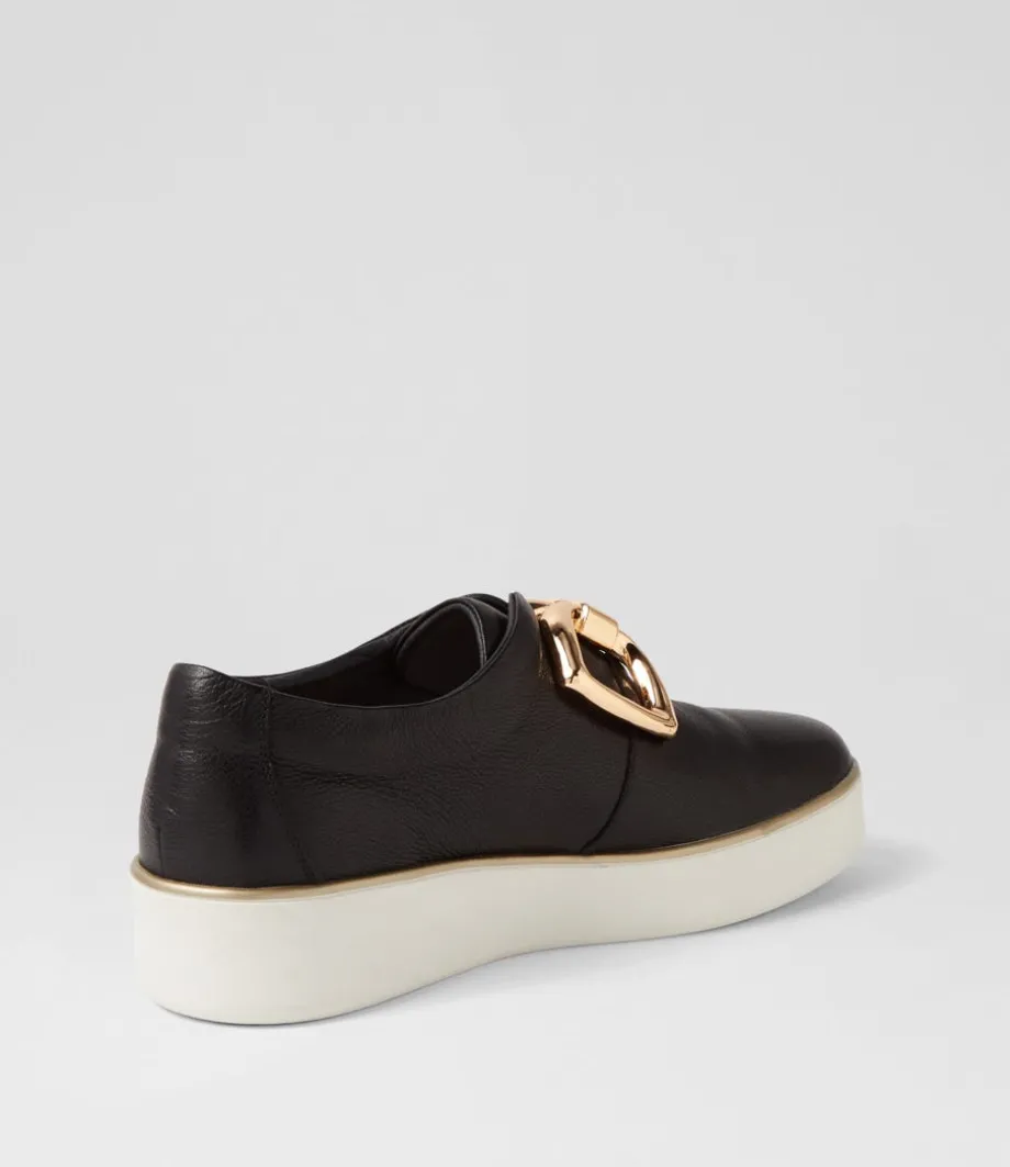 Zeki W Black White Leather Sneakers