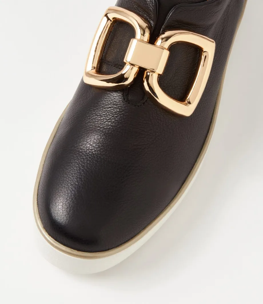 Zeki W Black White Leather Sneakers