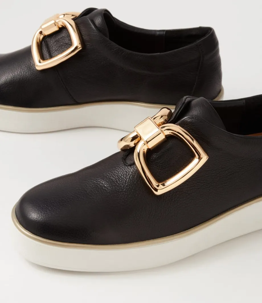 Zeki W Black White Leather Sneakers
