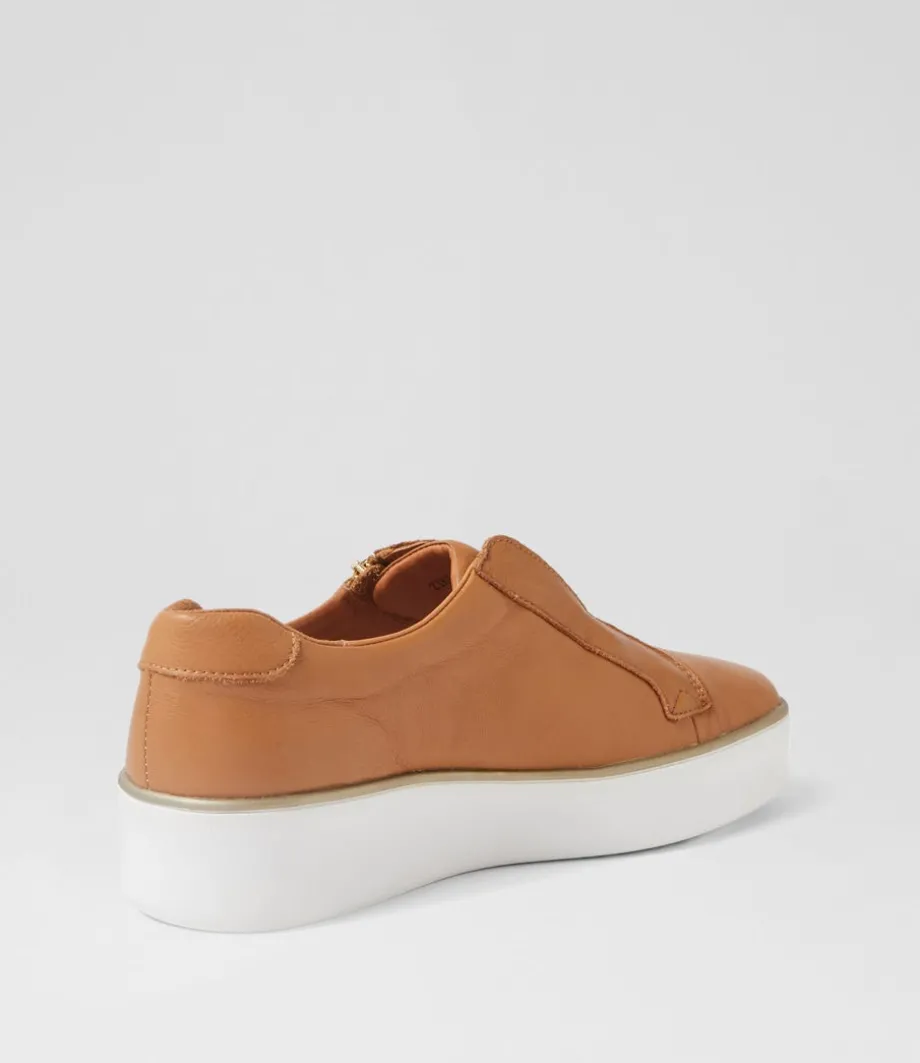 Zikta W Dark Tan White Leather Sneakers