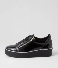 Zissy W Black Wrinkle Patent Sneakers