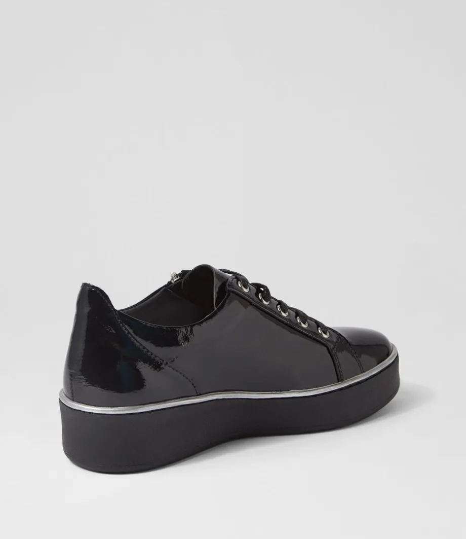 Zissy W Black Wrinkle Patent Sneakers