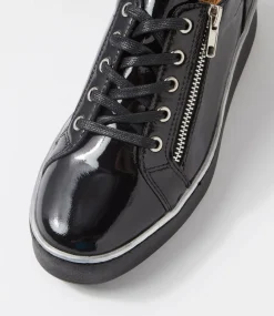 Zissy W Black Wrinkle Patent Sneakers