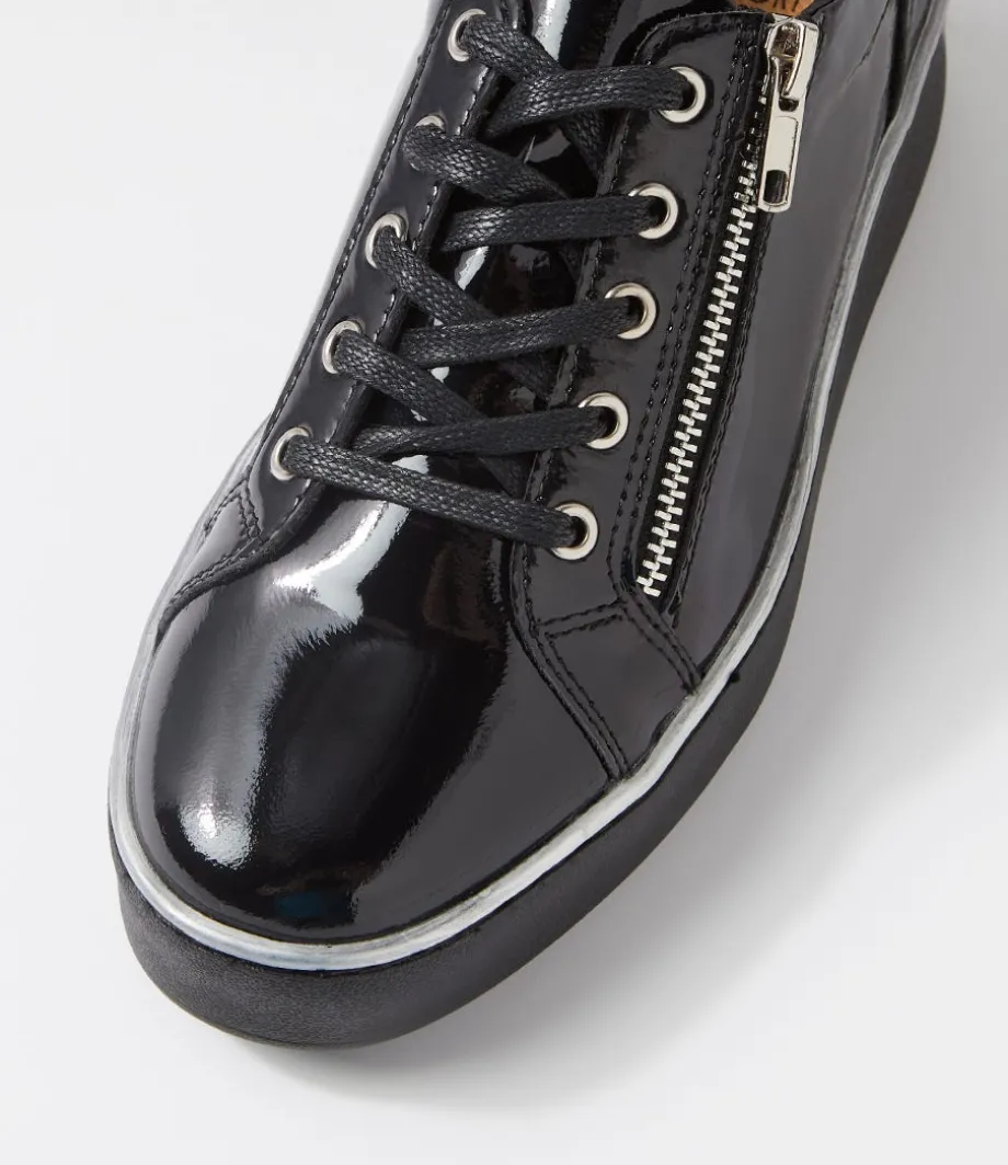 Zissy W Black Wrinkle Patent Sneakers