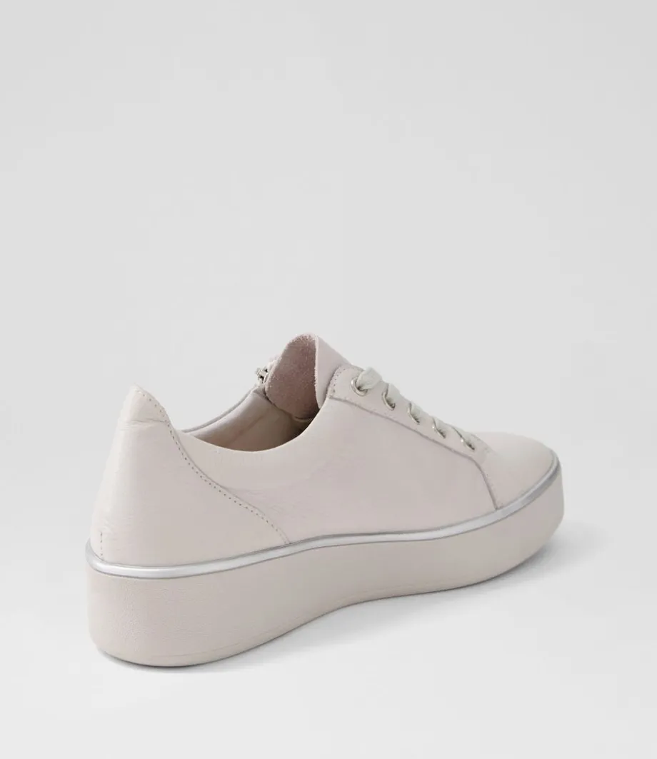 Zissy W Ivory Leather Sneakers