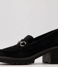 Zoey Black Suede Heels