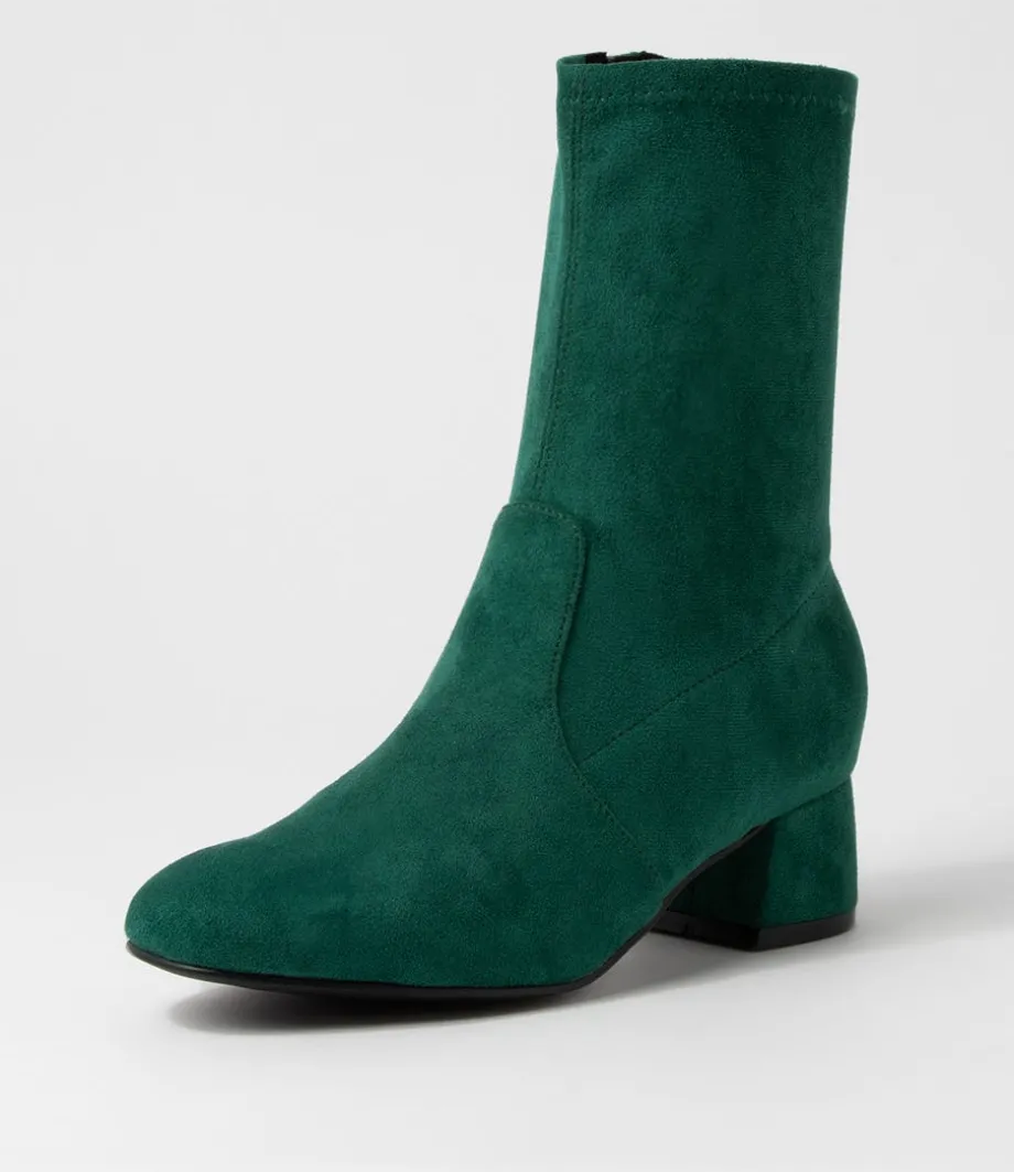 Zuka W Emerald Stretch Microsuede Ankle Boots