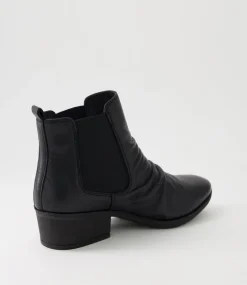 Zuri Black Leather Ankle Boots