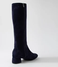 Zury W Navy Stretch Microsuede Knee High Boots